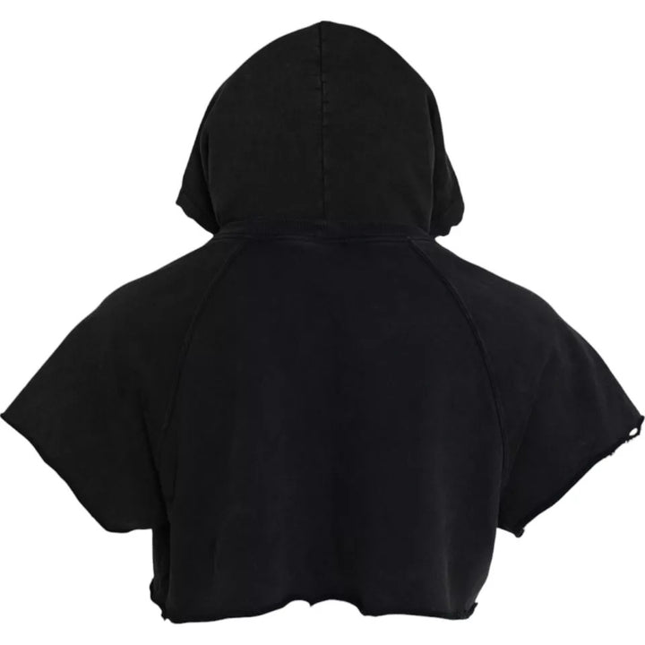 Dolce &amp; Gabbana Sample Sale Dolce &amp; Gabbana Black Cotton Hooded Short Sleeves Cropped T-shirt - | Designer outlet