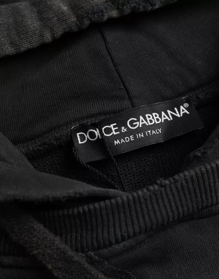 Dolce &amp; Gabbana Sample Sale Dolce &amp; Gabbana Black Cotton Hooded Short Sleeves Cropped T-shirt - | Designer outlet