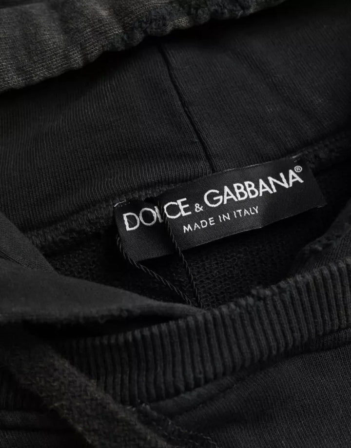 Dolce &amp; Gabbana Sample Sale Dolce &amp; Gabbana Black Cotton Hooded Short Sleeves Cropped T-shirt - | Designer outlet
