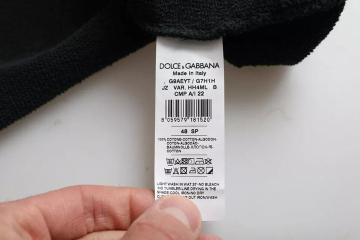 Dolce &amp; Gabbana Sample Sale Dolce &amp; Gabbana Black Cotton Hooded Short Sleeves Cropped T-shirt - | Designer outlet