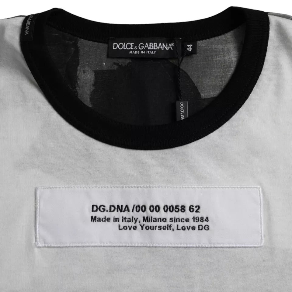 Dolce &amp; Gabbana Sample Sale Dolce &amp; Gabbana Black White Camouflage Round Neck T-shirt - | Designer outlet