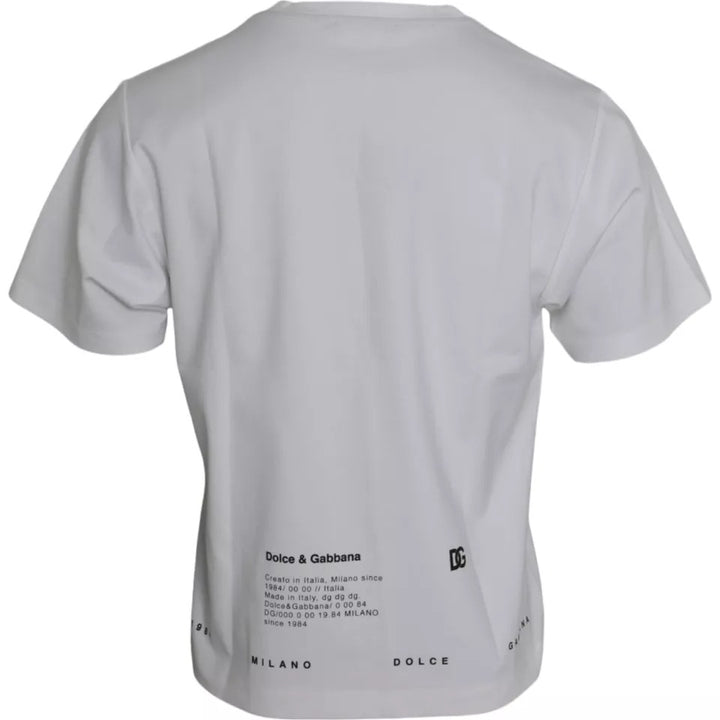 Dolce &amp; Gabbana White Red Lips Print Cotton Men T-shirt by Dolce &amp; Gabbana outlet now on sale