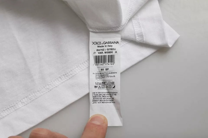 Dolce &amp; Gabbana White Cotton Round Neck Short Sleeve T-shirt by Dolce &amp; Gabbana outlet now on sale