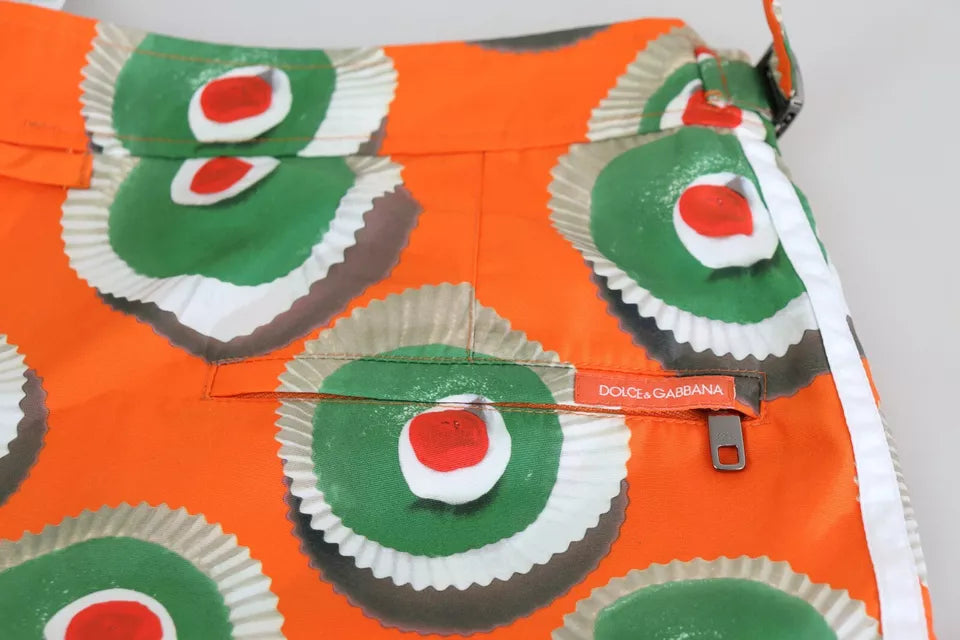 Dolce &amp; Gabbana Sample Sale Dolce &amp; Gabbana Orange Cupcake Beachwear Shorts Swimwear - | Designer outlet