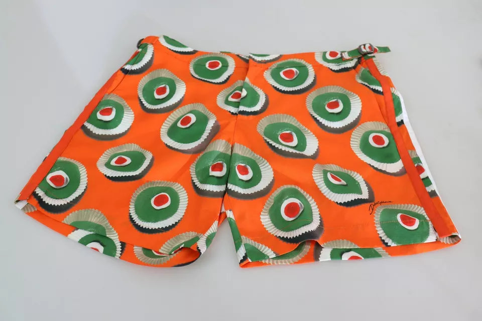 Dolce &amp; Gabbana Sample Sale Dolce &amp; Gabbana Orange Cupcake Beachwear Shorts Swimwear - | Designer outlet