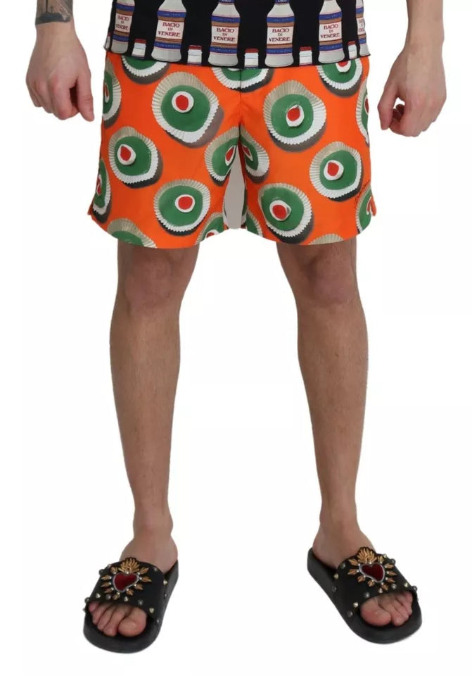 Dolce &amp; Gabbana Sample Sale Dolce &amp; Gabbana Orange Cupcake Beachwear Shorts Swimwear - | Designer outlet