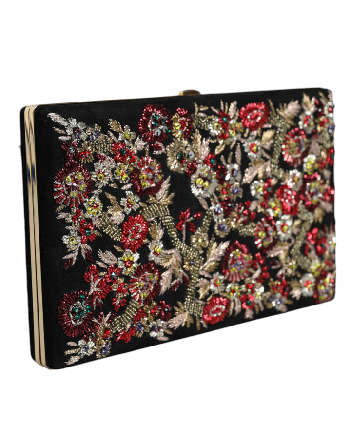 Dolce & Gabbana - Dolce & Gabbana Multicolor Floral Gold Frame Clutch Evening Purse Bag - BAG1525 - Ask Me Wear