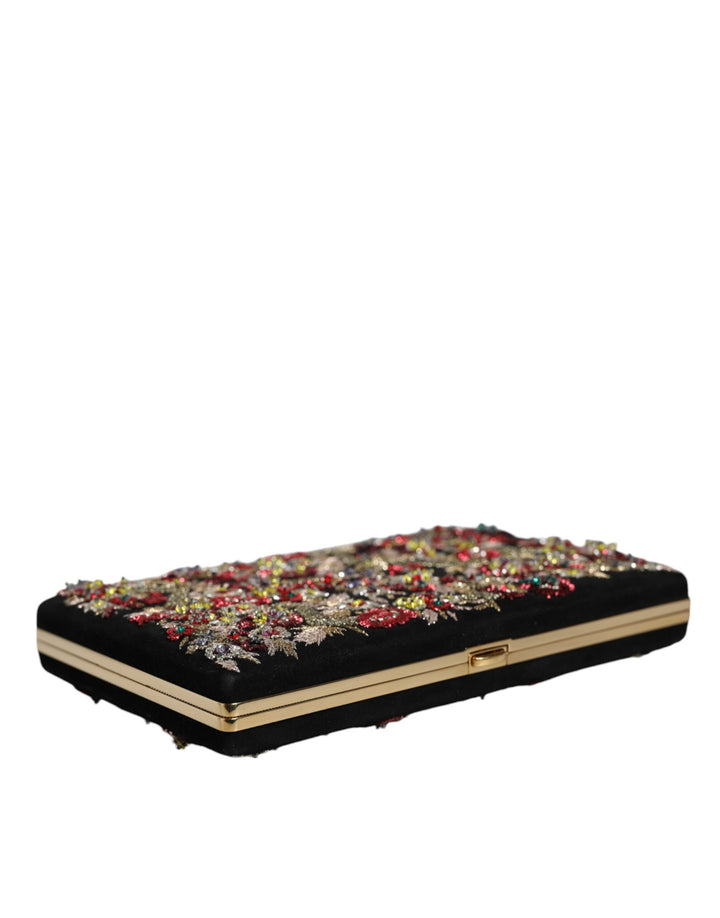 Dolce & Gabbana - Dolce & Gabbana Multicolor Floral Gold Frame Clutch Evening Purse Bag - BAG1525 - Ask Me Wear