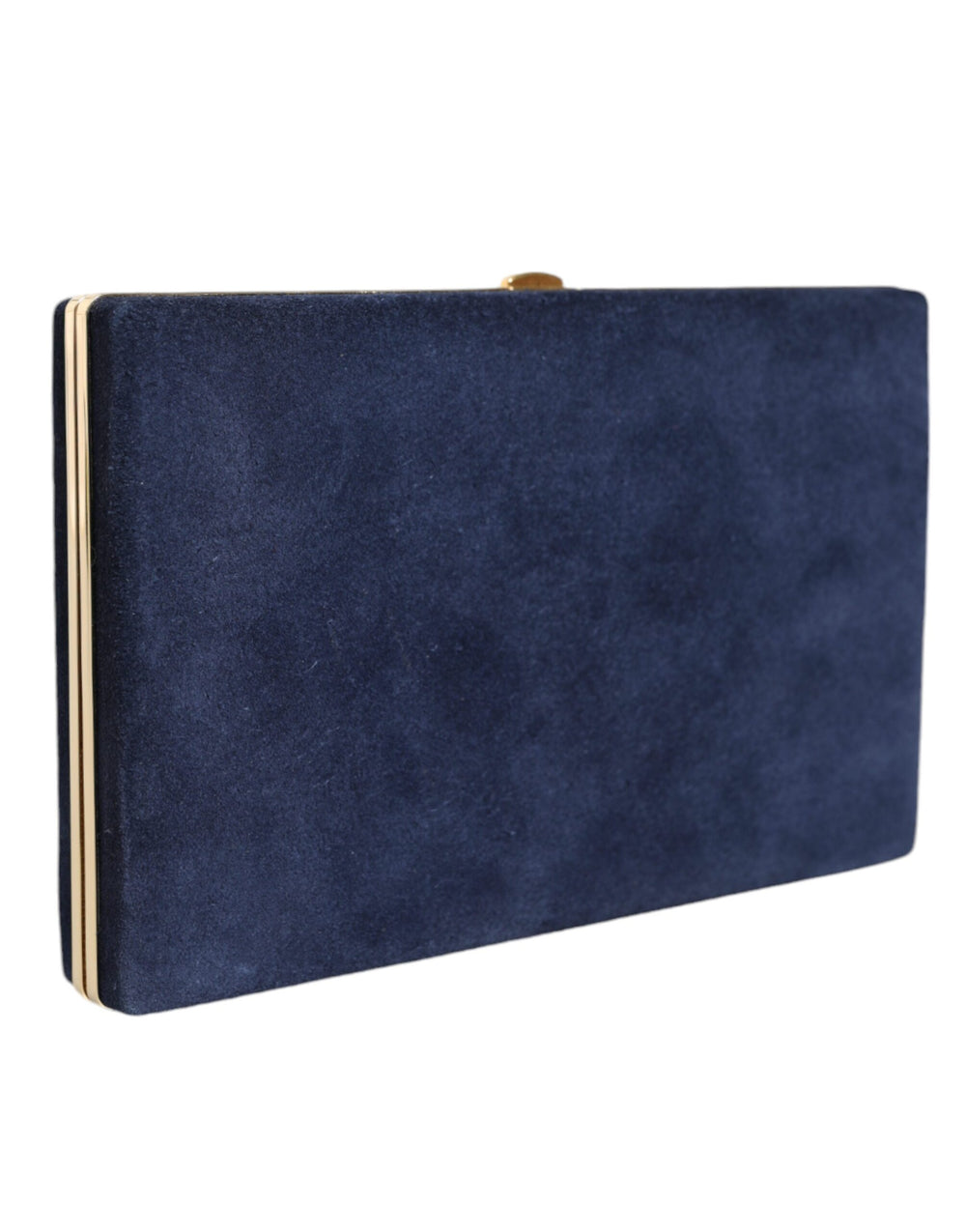 Dolce & Gabbana - Dolce & Gabbana Blue Suede Gold Frame Clutch Evening Party Purse Bag - BAG1526 - Ask Me Wear