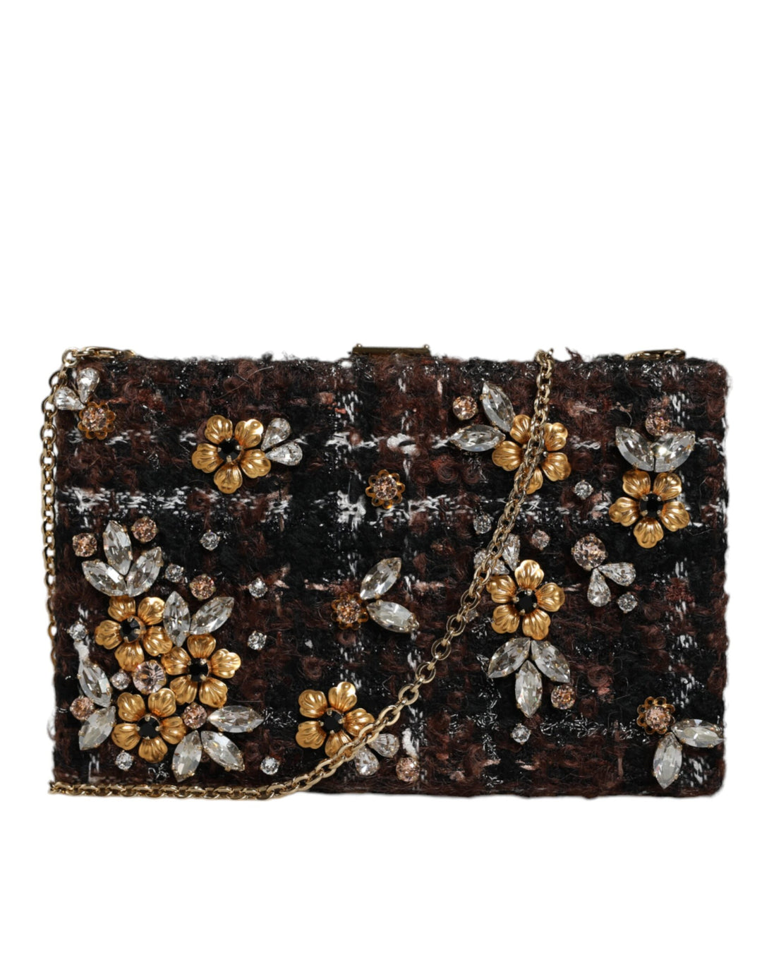 Dolce & Gabbana - Dolce & Gabbana Multicolor Tweed Floral Clutch Evening Party Purse CrossBody Bag - BAG1535 - Ask Me Wear