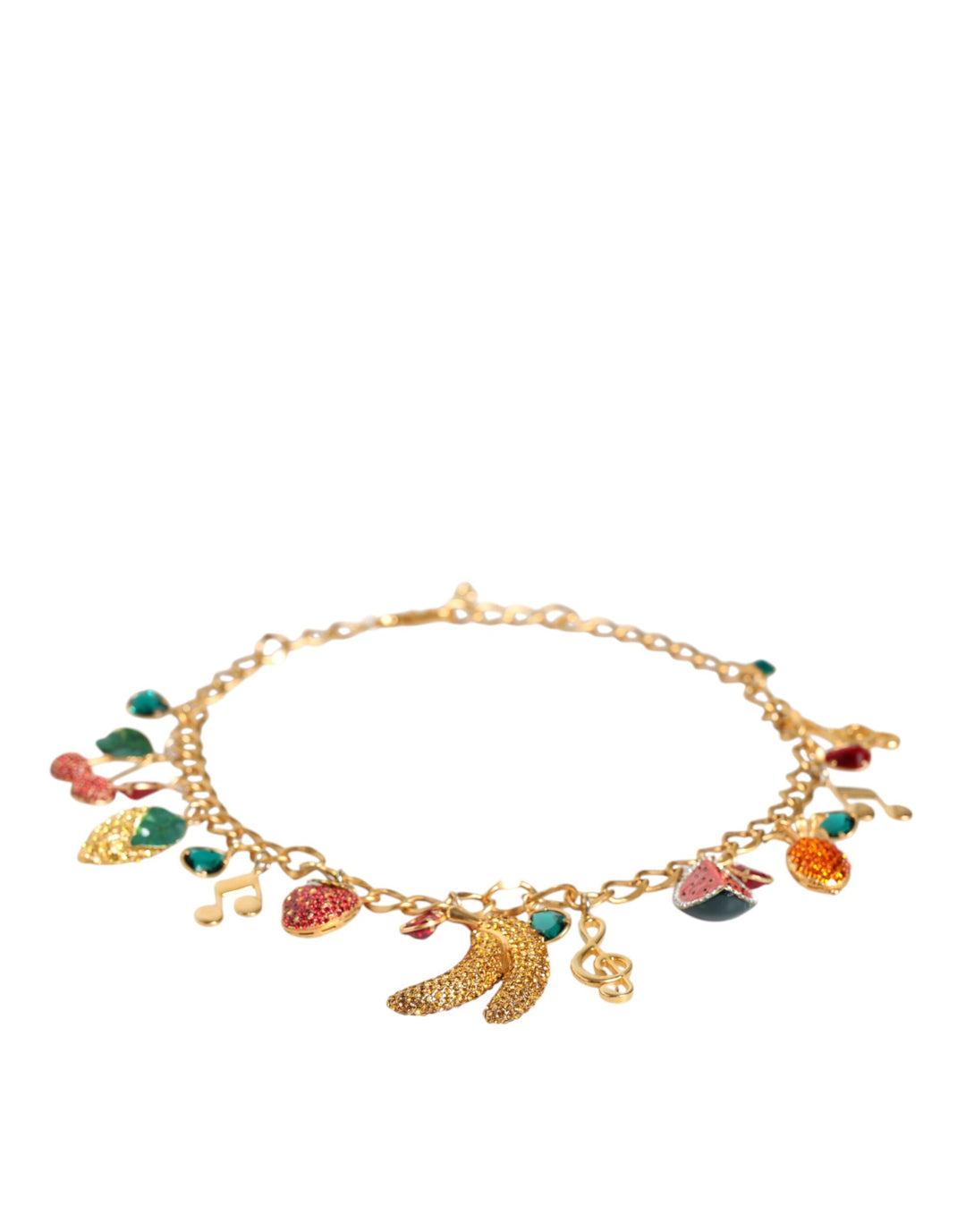 Dolce & Gabbana - Dolce & Gabbana Gold Tone Brass Fruity Crystal Embellished Waist Chain Belt - SMY10409 - M - Ask Me Wear