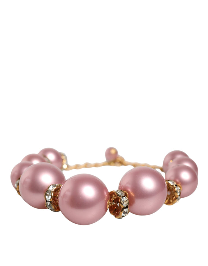 Dolce & Gabbana - Dolce & Gabbana Pink Maxi Faux Pearl Beads Crystals Gold Chain Necklace - SMY10360 - Ask Me Wear