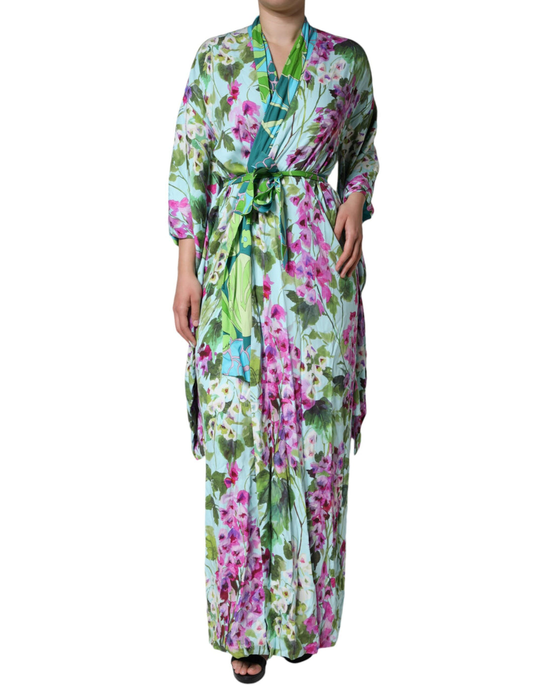 Dolce & Gabbana Silk Wrap Dress | Multicolor Floral Ask Me Wear Dolce & Gabbana Silk Wrap Dress | Multicolor Floral Ask Me Wear
