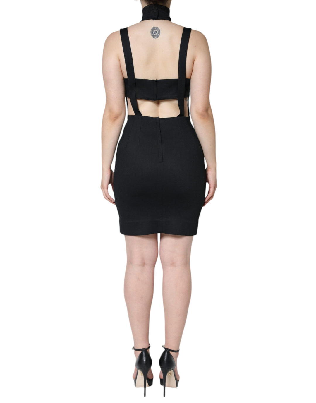 Dolce & Gabbana Black Cut Out Sleeveless Bodycon Mini Dress