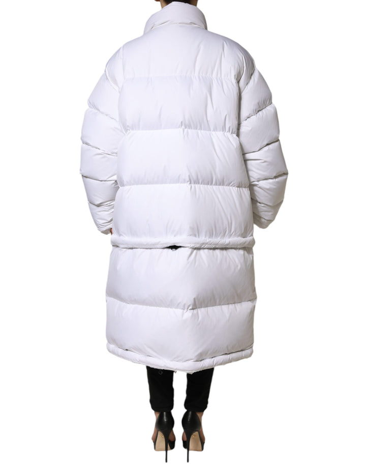 Dolce & Gabbana - Dolce & Gabbana White Puffer Quilted Full Zip Coat Jacket - JKT3815 - 40 - Ask Me Wear