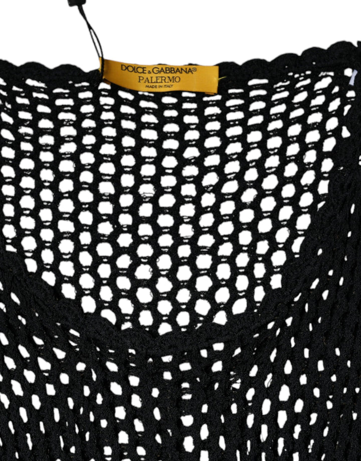 Dolce &amp; Gabbana Sample Sale Dolce &amp; Gabbana Black Mesh See Through Sleeveless Tank Top - | Designer outlet