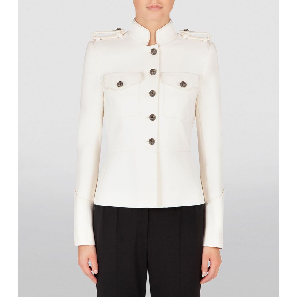 Dolce & Gabbana White Wool Jackets & Coat