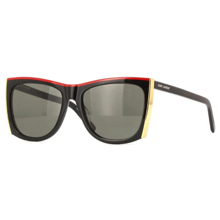 Saint Laurent Sunglasses Rectangle Full Rim, Black Frame and Grey Lens SL539PALOMA001