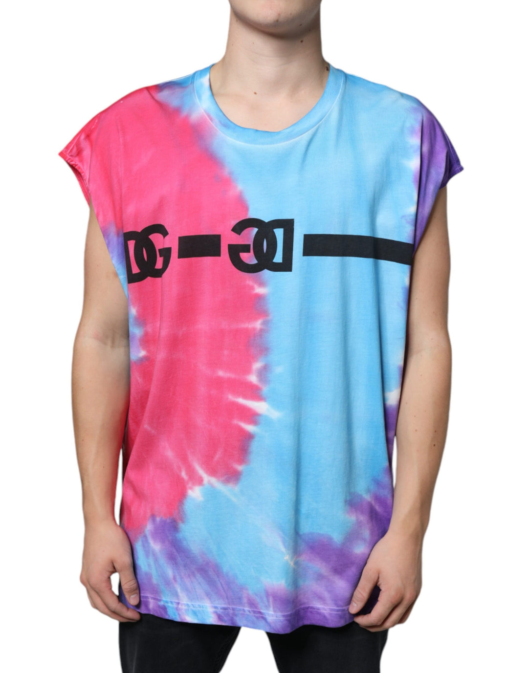 Dolce &amp; Gabbana Sample Sale Dolce &amp; Gabbana Multicolor Tie Dye Cotton Sleeveless T-shirt - | Designer outlet