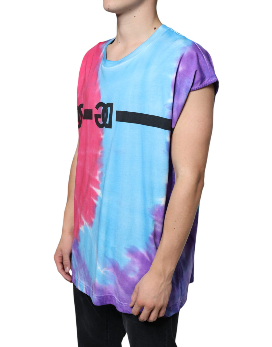 Dolce &amp; Gabbana Sample Sale Dolce &amp; Gabbana Multicolor Tie Dye Cotton Sleeveless T-shirt - | Designer outlet