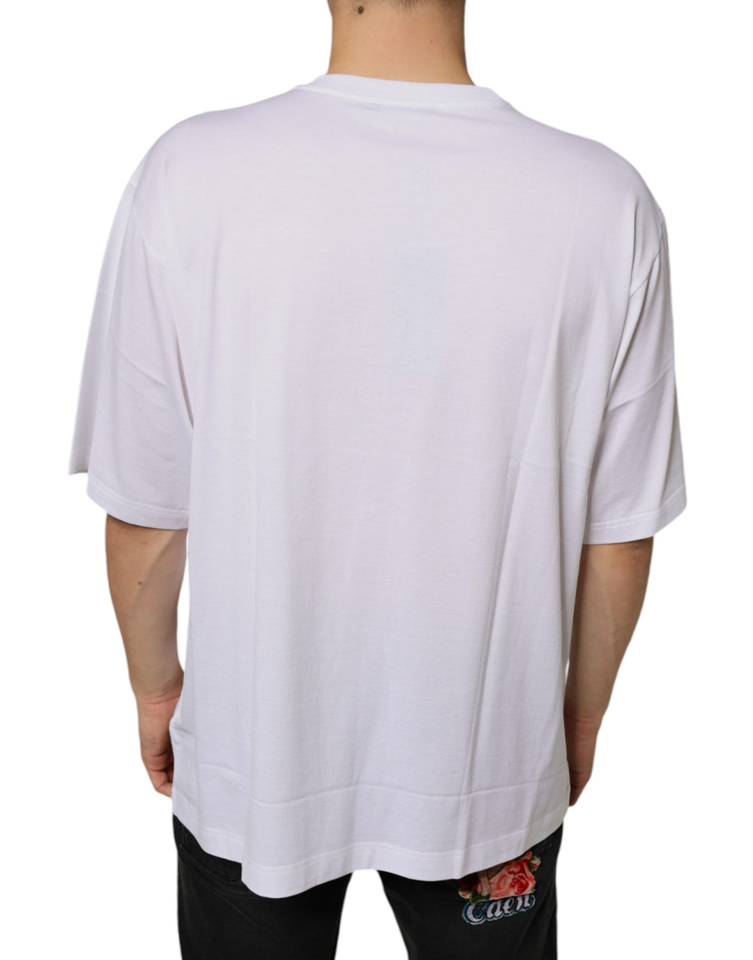 Dolce &amp; Gabbana White Metal DG Logo Cotton Short Sleeves T-shirt by Dolce &amp; Gabbana outlet now on sale