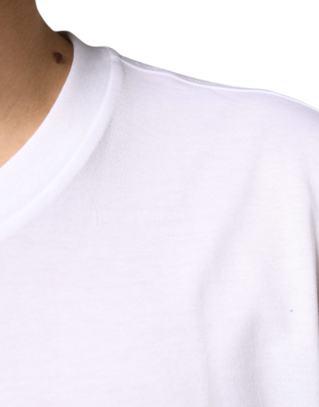 Dolce &amp; Gabbana White Metal DG Logo Cotton Short Sleeves T-shirt by Dolce &amp; Gabbana outlet now on sale