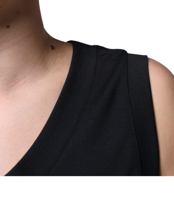 Dolce &amp; Gabbana Black Cotton Born To Be Free Sleeveless T-shirt by Dolce &amp; Gabbana outlet now on sale