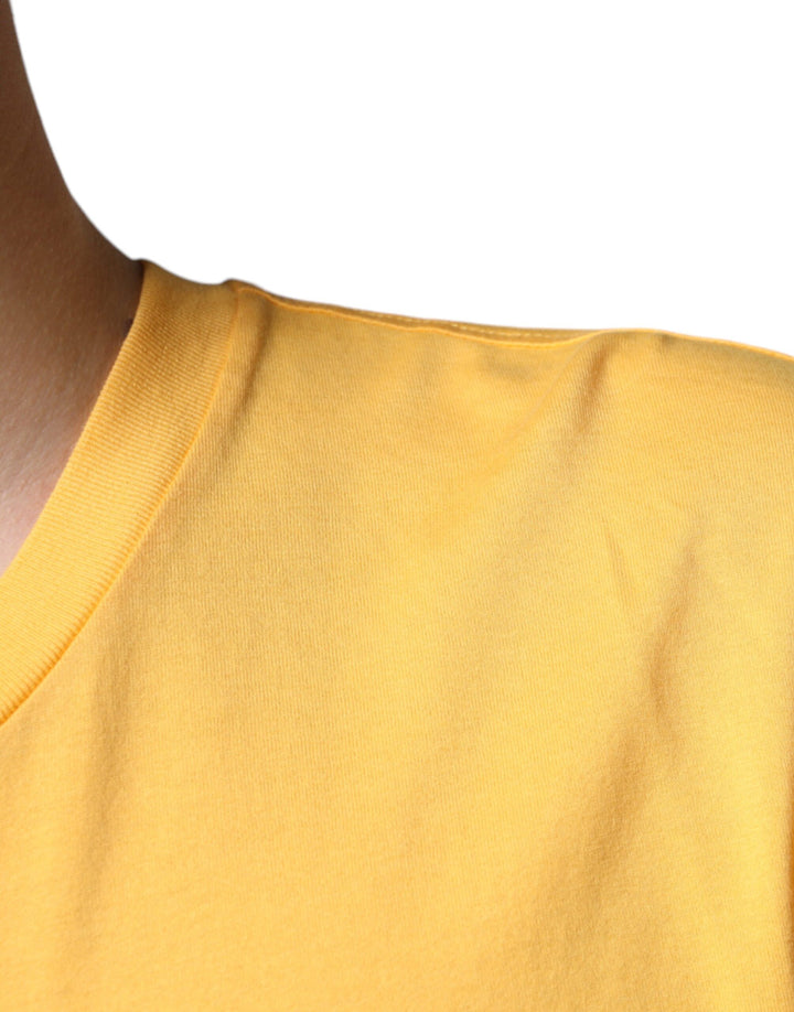 Dolce &amp; Gabbana Sample Sale Dolce &amp; Gabbana Yellow Secret Graden Floral Cotton Crew Neck T-shirt - | Designer outlet