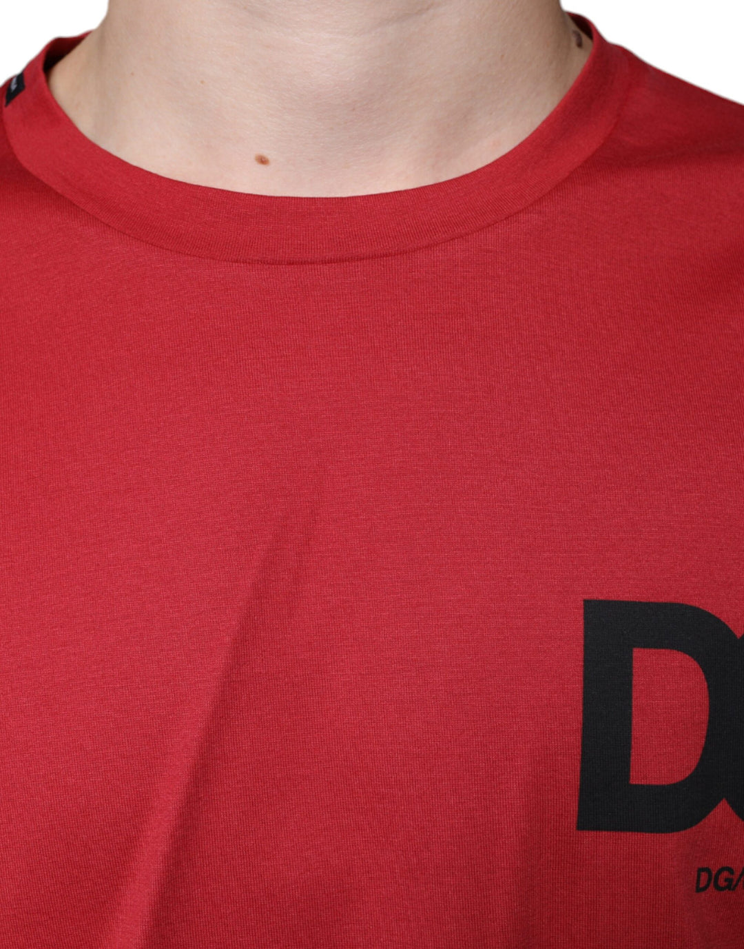 Dolce &amp; Gabbana Sample Sale Dolce &amp; Gabbana Red Cotton DG Logo Print Crew Neck T-shirt - | Designer outlet