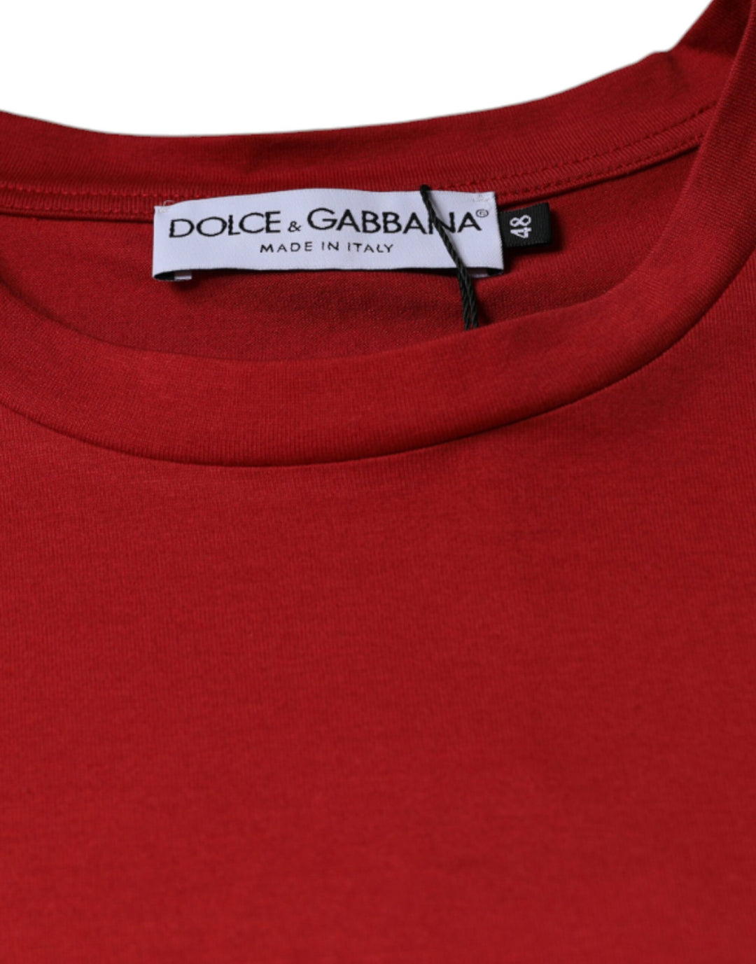 Dolce &amp; Gabbana Sample Sale Dolce &amp; Gabbana Red Cotton DG Logo Print Crew Neck T-shirt - | Designer outlet