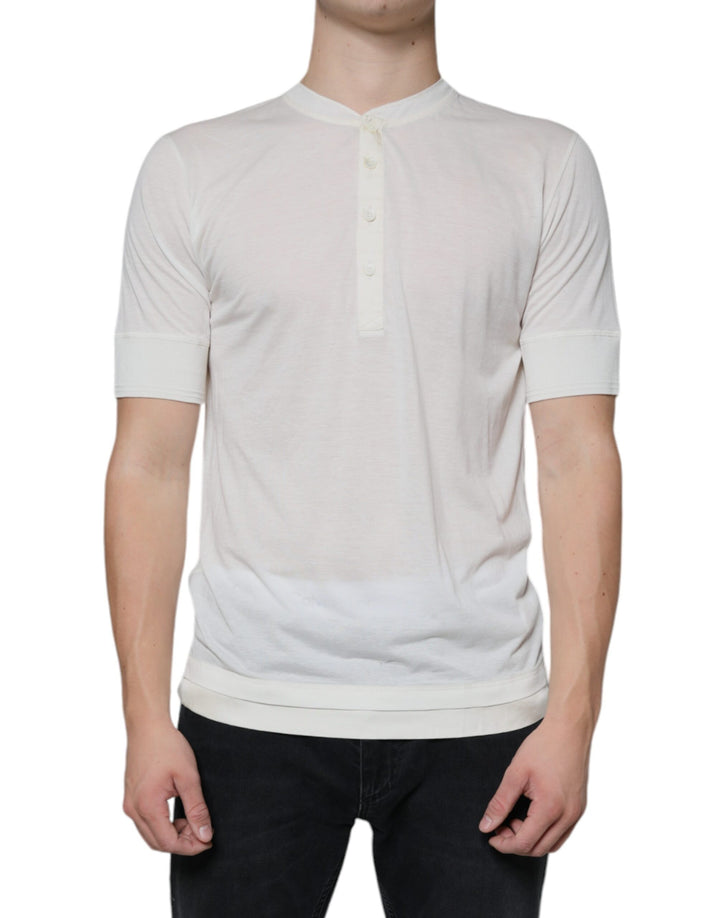 Dolce &amp; Gabbana Sample Sale Dolce &amp; Gabbana Off White Cotton Short Sleeves T-shirt - | Designer outlet