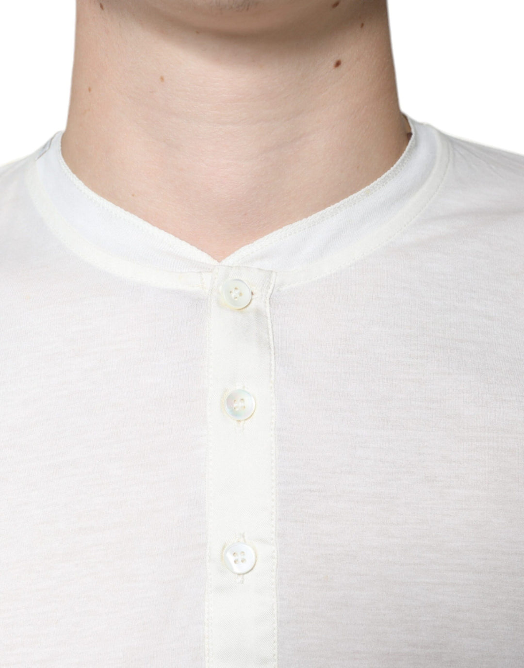 Dolce &amp; Gabbana Sample Sale Dolce &amp; Gabbana Off White Cotton Short Sleeves T-shirt - | Designer outlet