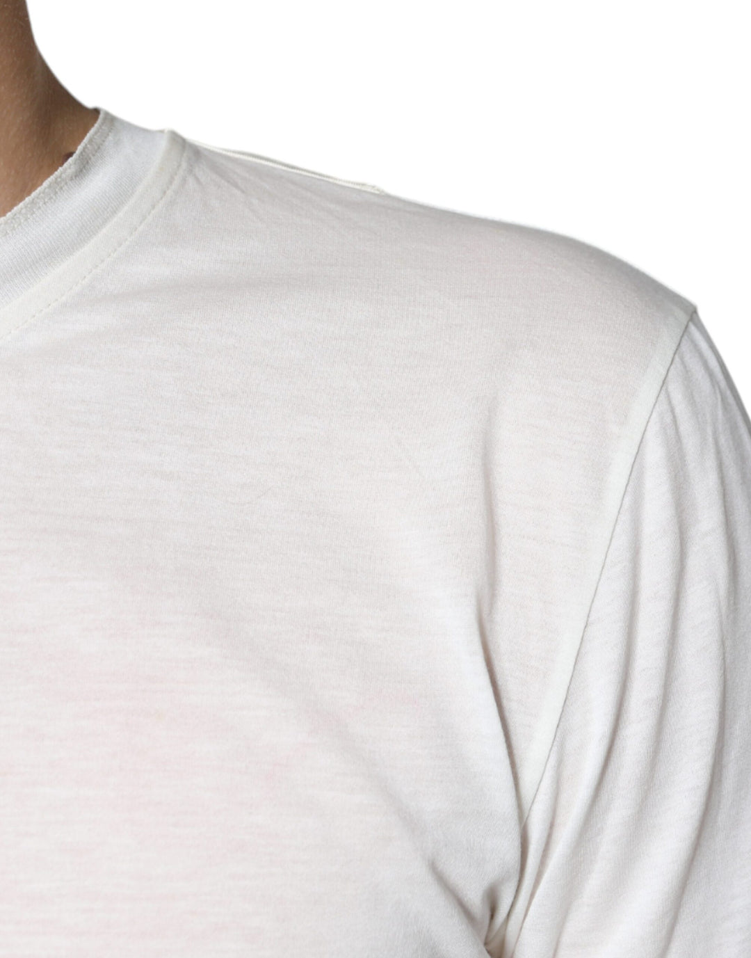 Dolce &amp; Gabbana Sample Sale Dolce &amp; Gabbana Off White Cotton Short Sleeves T-shirt - | Designer outlet