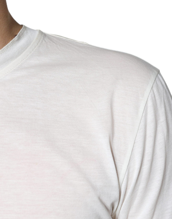 Dolce &amp; Gabbana Sample Sale Dolce &amp; Gabbana Off White Cotton Short Sleeves T-shirt - | Designer outlet