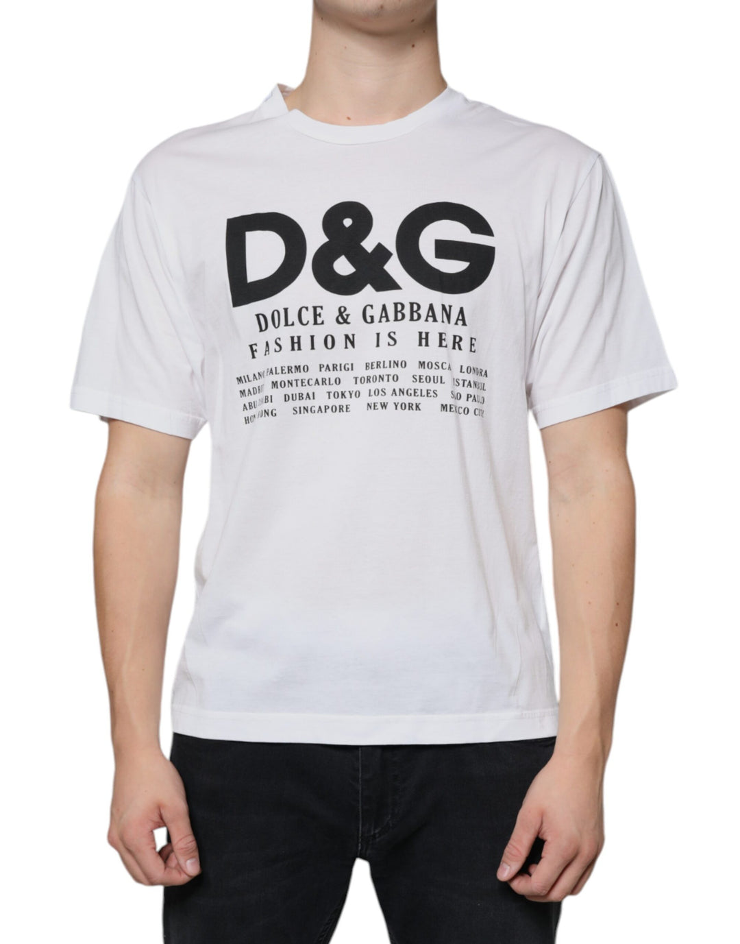 Dolce &amp; Gabbana Sample Sale Dolce &amp; Gabbana White Cotton DG Logo Print Casual T-shirt - | Designer outlet
