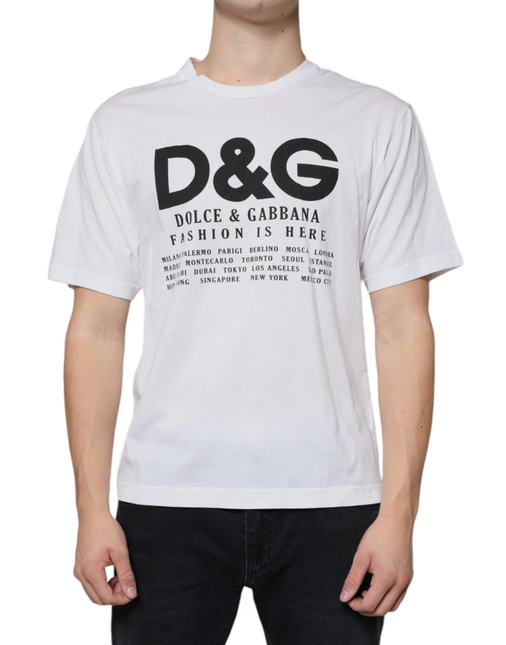 Dolce &amp; Gabbana Sample Sale Dolce &amp; Gabbana White Cotton DG Logo Print Casual T-shirt - | Designer outlet