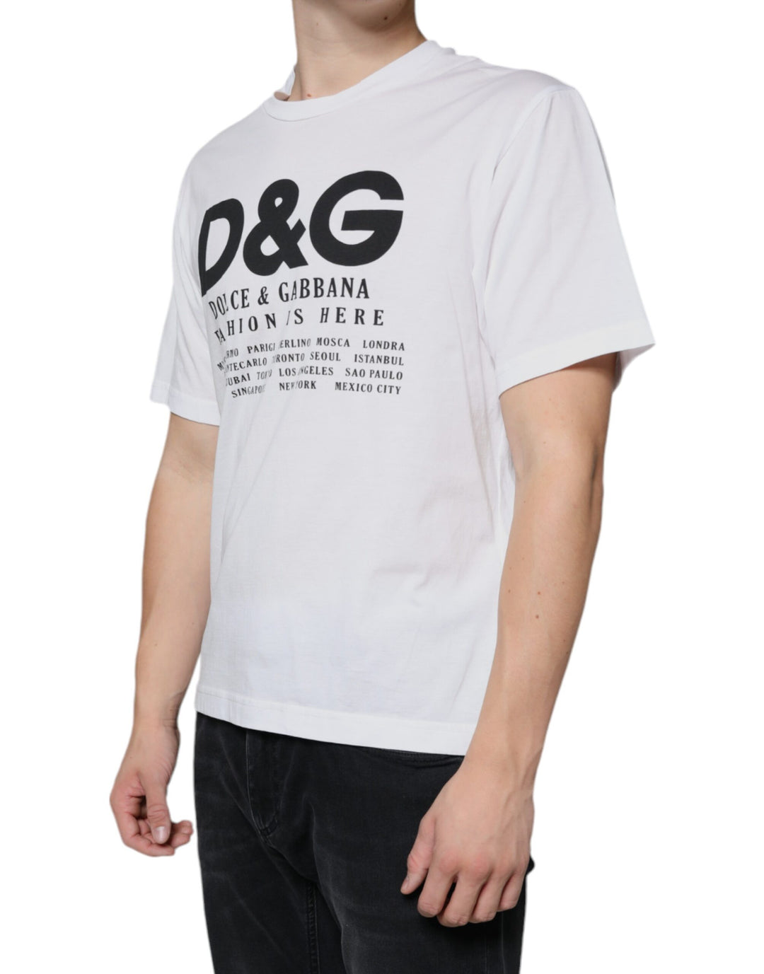 Dolce &amp; Gabbana Sample Sale Dolce &amp; Gabbana White Cotton DG Logo Print Casual T-shirt - | Designer outlet