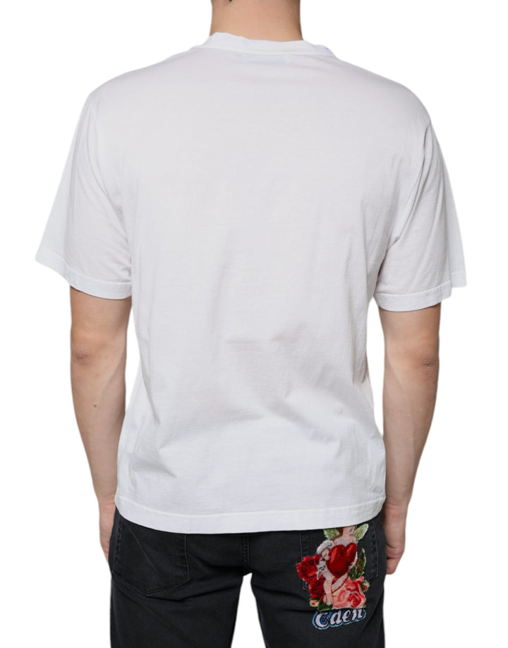 Dolce &amp; Gabbana Sample Sale Dolce &amp; Gabbana White Cotton DG Logo Print Casual T-shirt - | Designer outlet