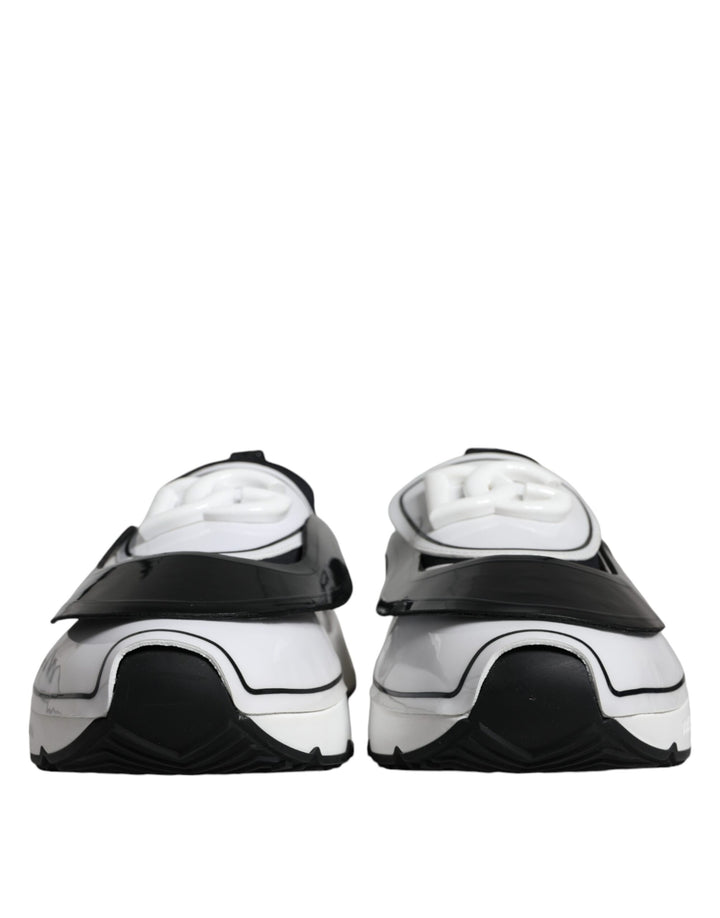 Dolce &amp; Gabbana Sample Sale Dolce &amp; Gabbana White Black Logo Plaque Daymaster Sneakers Shoes - | Designer outlet