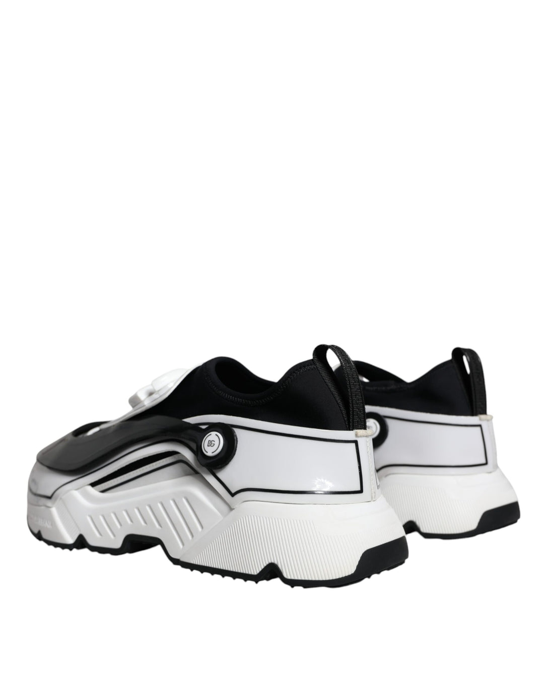 Dolce &amp; Gabbana Sample Sale Dolce &amp; Gabbana White Black Logo Plaque Daymaster Sneakers Shoes - | Designer outlet