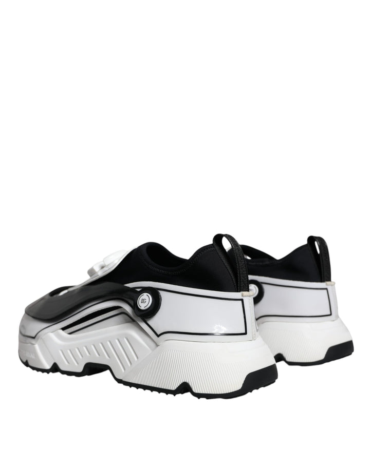 Dolce &amp; Gabbana Sample Sale Dolce &amp; Gabbana White Black Logo Plaque Daymaster Sneakers Shoes - | Designer outlet