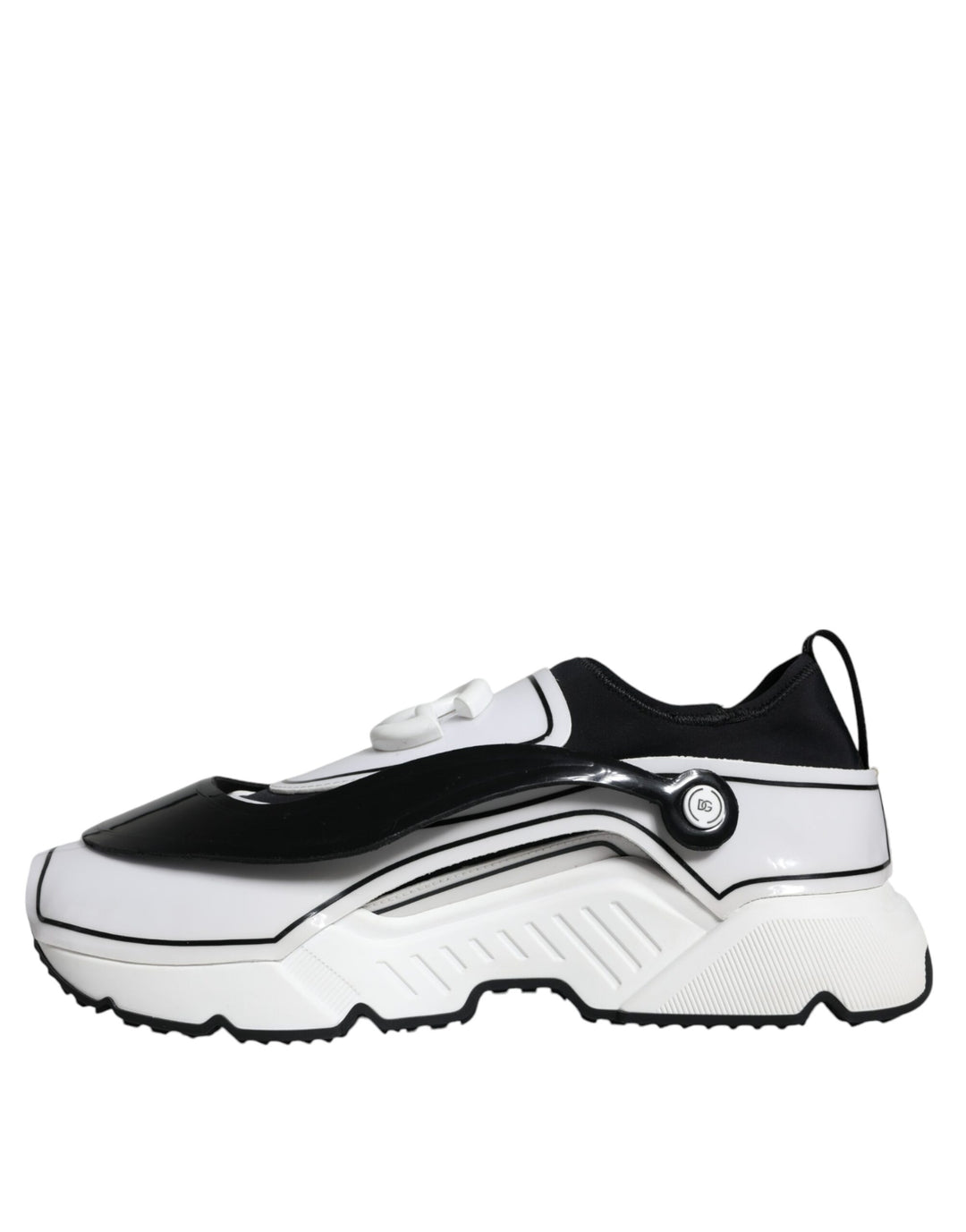 Dolce &amp; Gabbana Sample Sale Dolce &amp; Gabbana White Black Logo Plaque Daymaster Sneakers Shoes - | Designer outlet