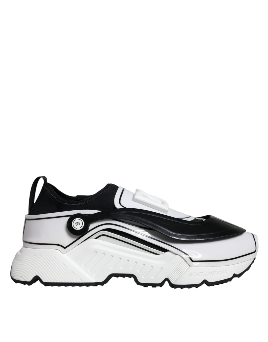 Dolce &amp; Gabbana Sample Sale Dolce &amp; Gabbana White Black Logo Plaque Daymaster Sneakers Shoes - | Designer outlet