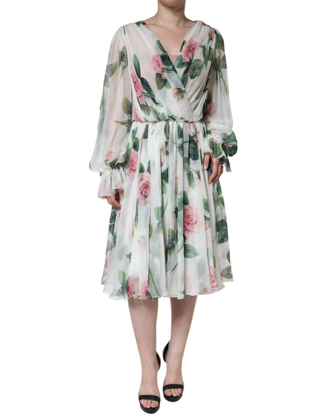 Dolce & Gabbana White Silk Floral Print A-line Midi Dress | Designer Fashion outlet | Authentic Dresses on sale Ask Me Wear Dolce & Gabbana White Silk Floral Print A-line Midi Dress | Designer Fashion outlet | Authentic Dresses on sale Ask Me Wear