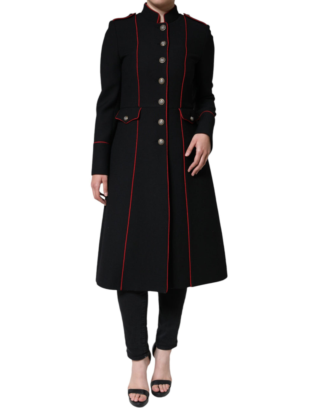 Dolce & Gabbana - Dolce & Gabbana Black Single Breasted Trench Coat Jacket - JKT4092 - 38 - Ask Me Wear