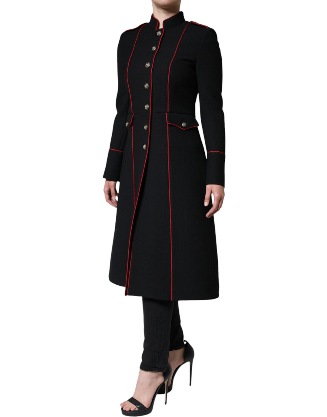 Dolce & Gabbana - Dolce & Gabbana Black Single Breasted Trench Coat Jacket - JKT4092 - 38 - Ask Me Wear