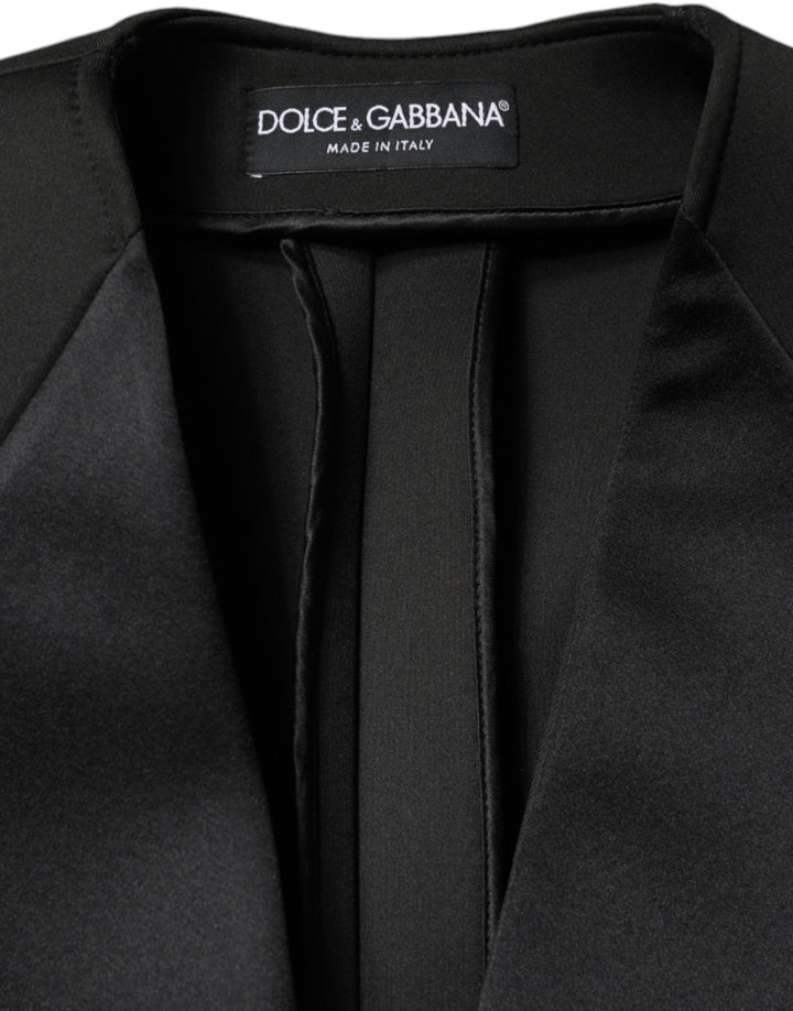 Dolce & Gabbana - Dolce & Gabbana Black Polyester Double Breasted Coat Jacket - JKT4174 - 44 - Ask Me Wear