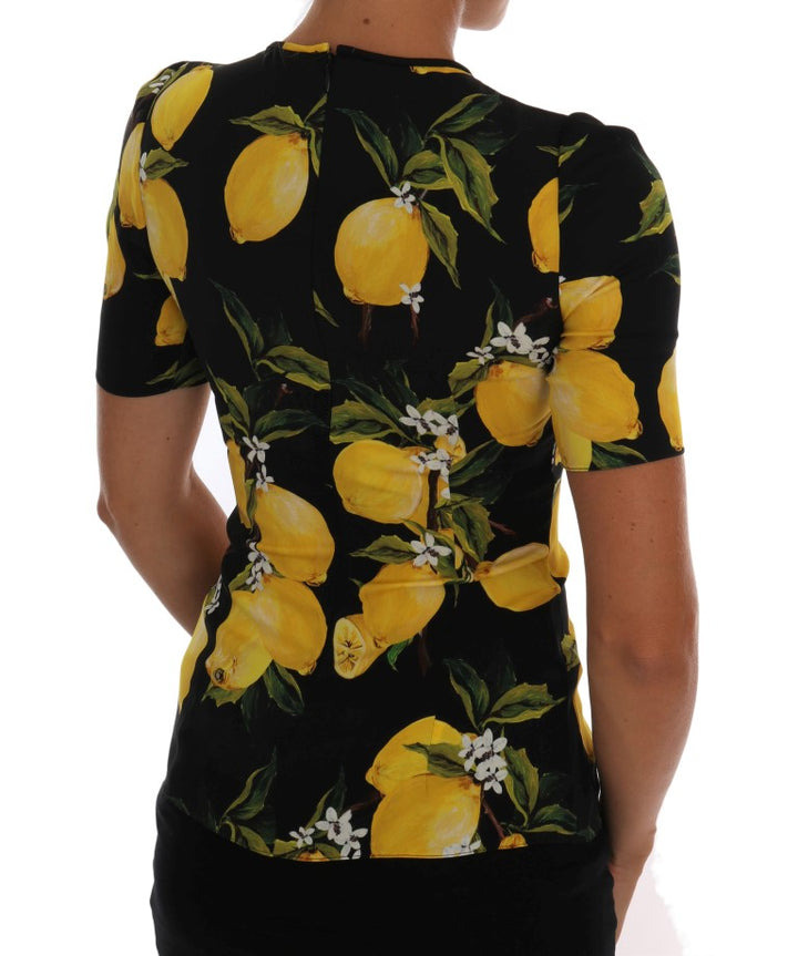 Dolce & Gabbana Sicilian Lemon Print Silk Blouse