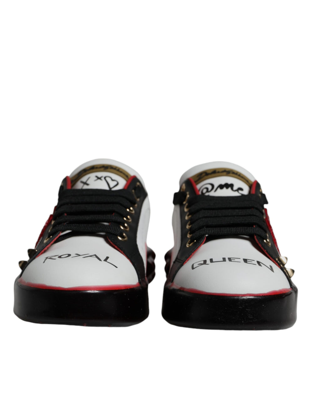 Dolce & Gabbana White Red Crystals Leather Portofino Sneakers Shoes by Dolce & Gabbana outlet now on sale