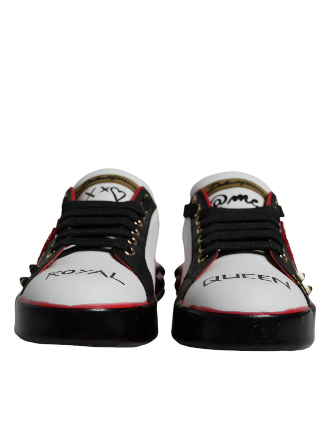 Dolce &amp; Gabbana White Red Crystals Leather Portofino Sneakers Shoes by Dolce &amp; Gabbana outlet now on sale